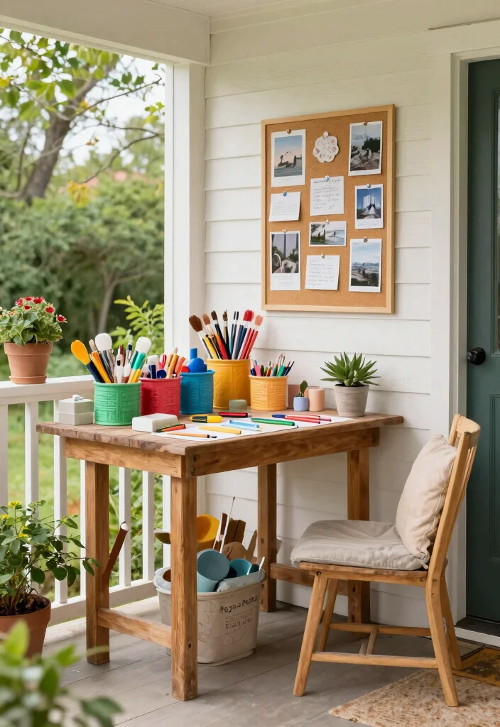 18 Three Season Porch Ideas That Maximize Comfort 12 18 Three Season Porch Ideas That Maximize Comfort - 12. Crafting Corner 1
