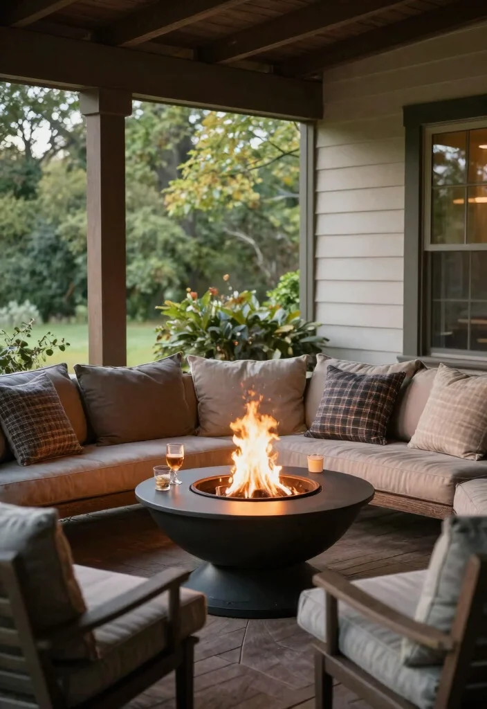 18 Three Season Porch Ideas That Maximize Comfort 8 18 Three Season Porch Ideas That Maximize Comfort - 8. Warmth with a Fire Feature 1