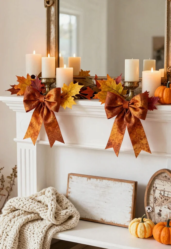 10 Bow Candle Holder Ideas for Table Settings and Mantels - 5. Seasonal Bow Candle Holders 1