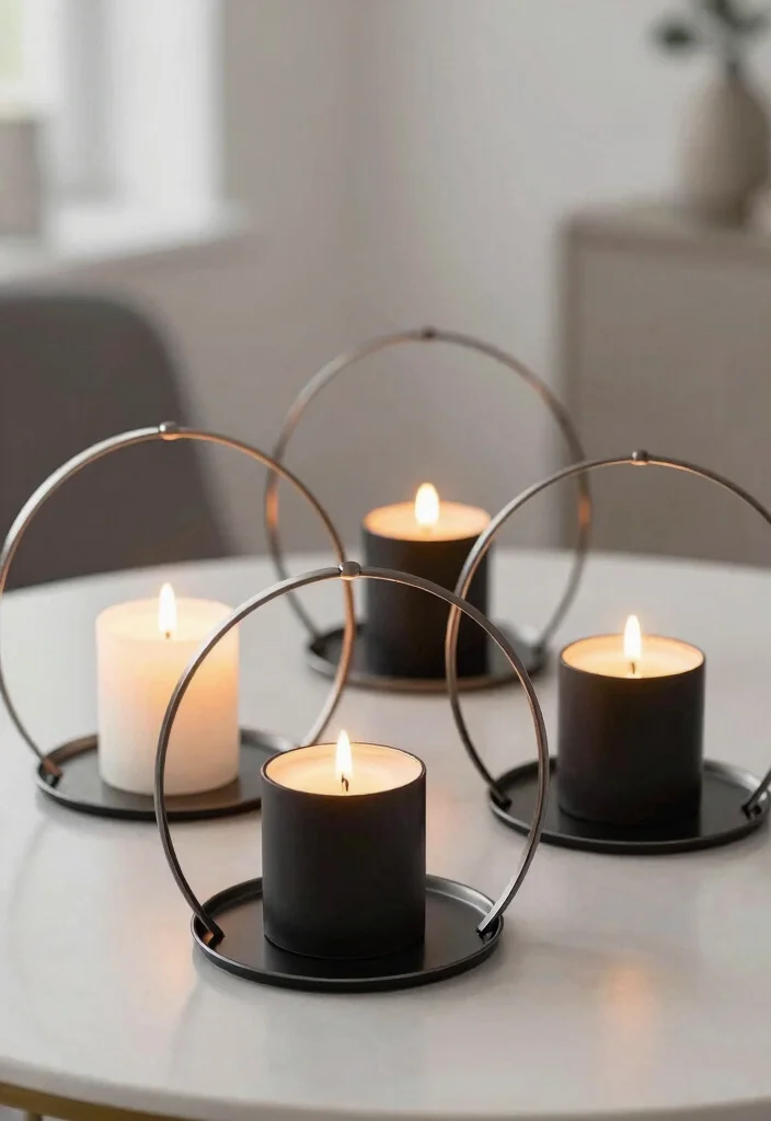 10 Metal Candle Holder Ideas That Look Expensive on a Budget - 10. Interlocked Circle Candle Holders 1