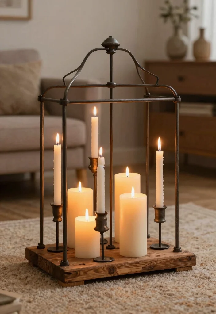 10 Metal Candle Holder Ideas That Look Expensive on a Budget - 7. Vintage Metal Bed Frame Candle Holders 1