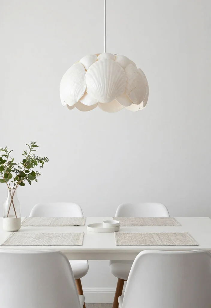 10 Shell Pendant Light Ideas That Bring Coastal Vibes Indoors - 4. Minimalist Shell Designs 1