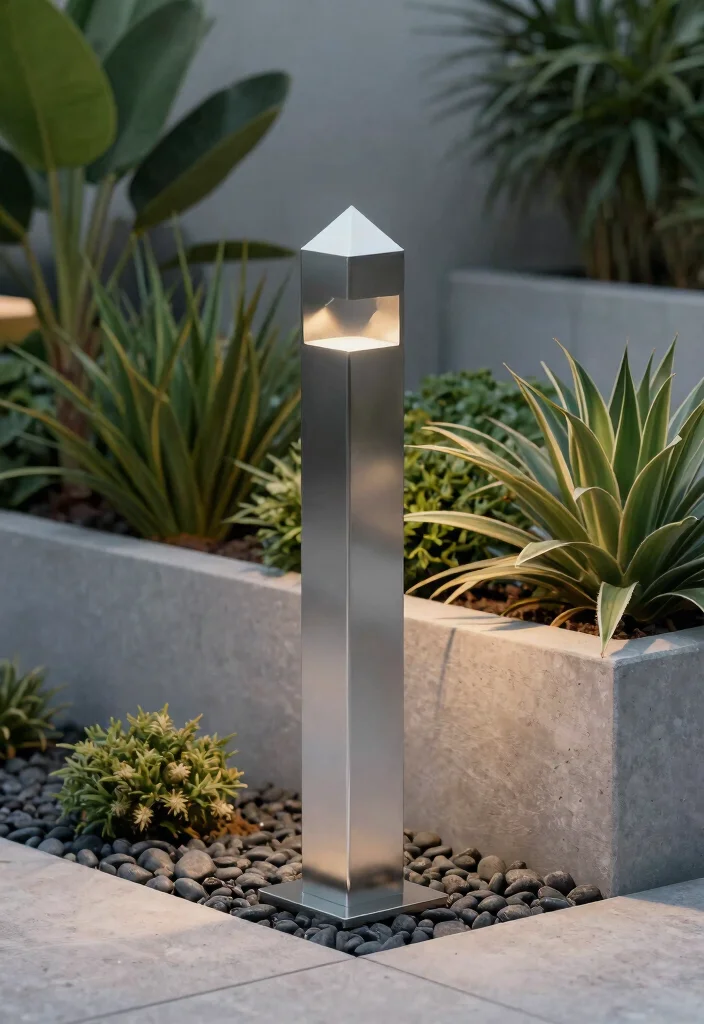 12 Lamp Post Landscaping Ideas That Boost Curb Appeal at Night - 2. Minimalist Modern Designs 1