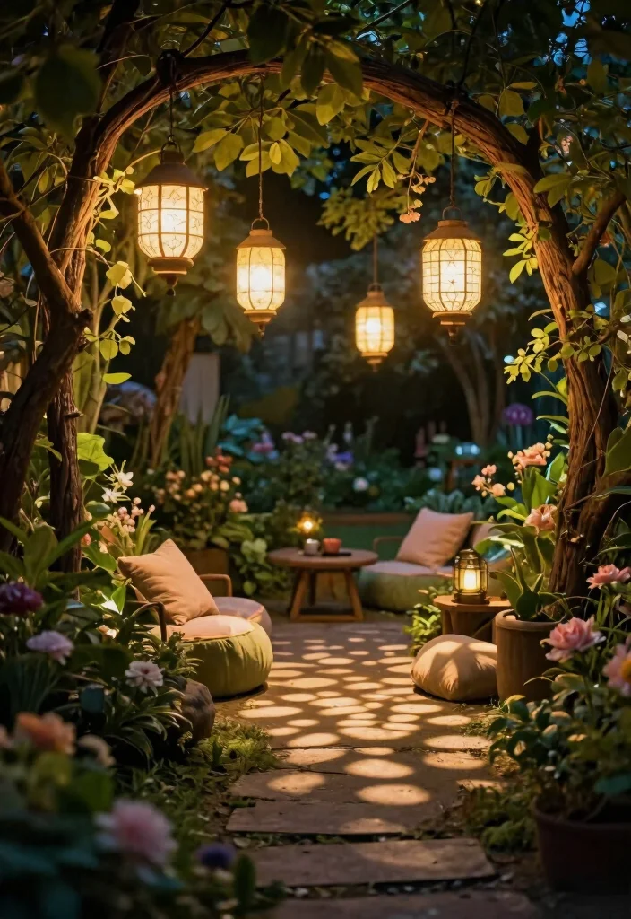 12 Lamp Post Landscaping Ideas That Boost Curb Appeal at Night - 7. Lantern-Style Hanging Posts 1