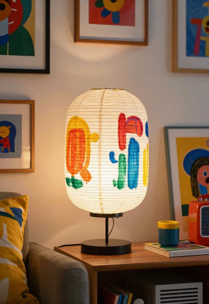12 Paper Lamp Shade Ideas That Look High-End and Handmade - 6. Artistic Expressions 1