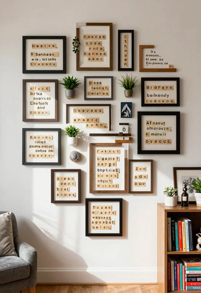 12 Scrabble Wall Decor Ideas That Spell Out What You Want to Say - 2. Quote Art Gallery 1