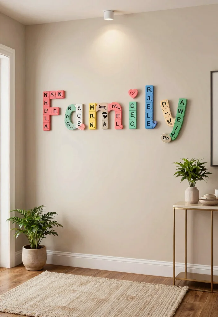 12 Scrabble Wall Decor Ideas That Spell Out What You Want to Say - 3. Personalized Name Decor 1