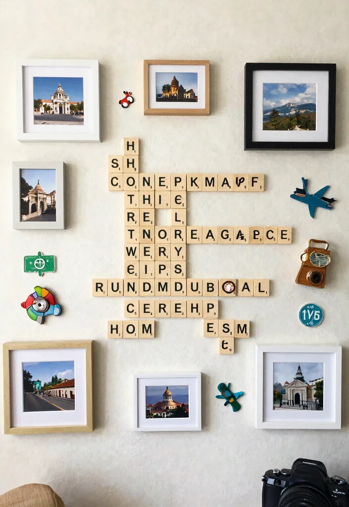 12 Scrabble Wall Decor Ideas That Spell Out What You Want to Say - 8. Travel Memories 1