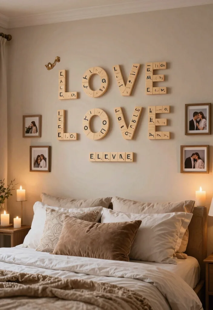 12 Scrabble Wall Decor Ideas That Spell Out What You Want to Say - 9. Loving Phrases for Couples 1