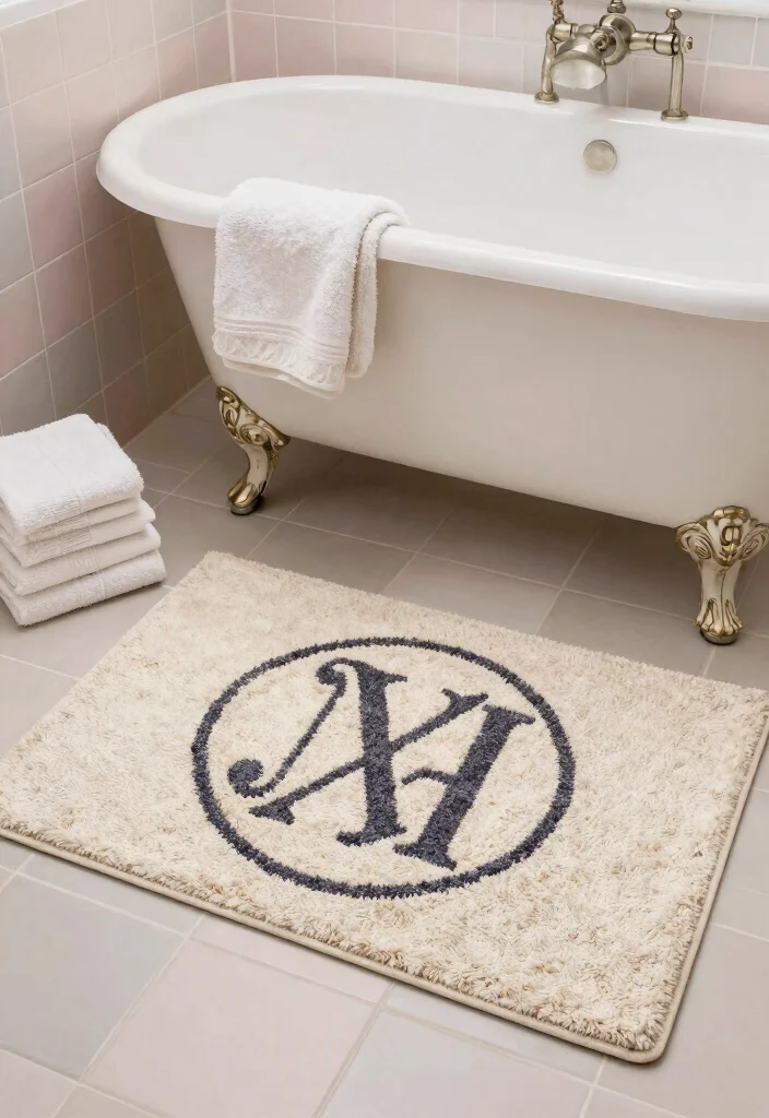 14 Bathroom Area Rug Options That Absorb Water and Dry Quickly - 13. Personalized Bath Rugs 1