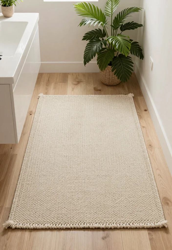 14 Bathroom Area Rug Options That Absorb Water and Dry Quickly - 6. Textured Weave Area Rugs 1