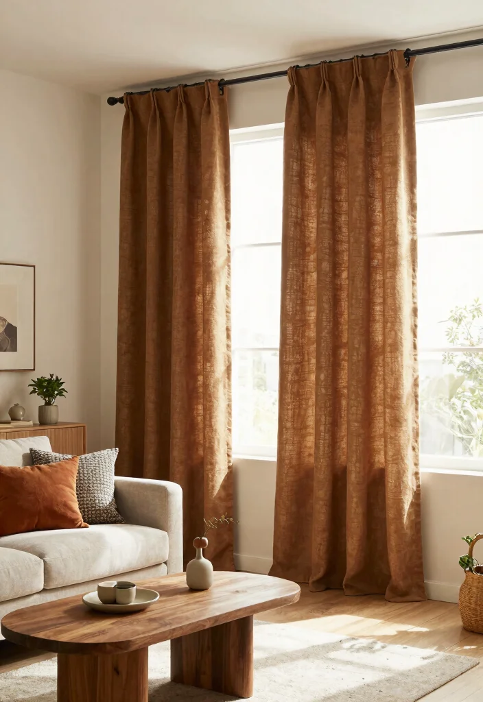 14 Brown Living Room Curtains That Add Warmth Without Going Dark - 14. Hazelnut Brown Linen Blends 1