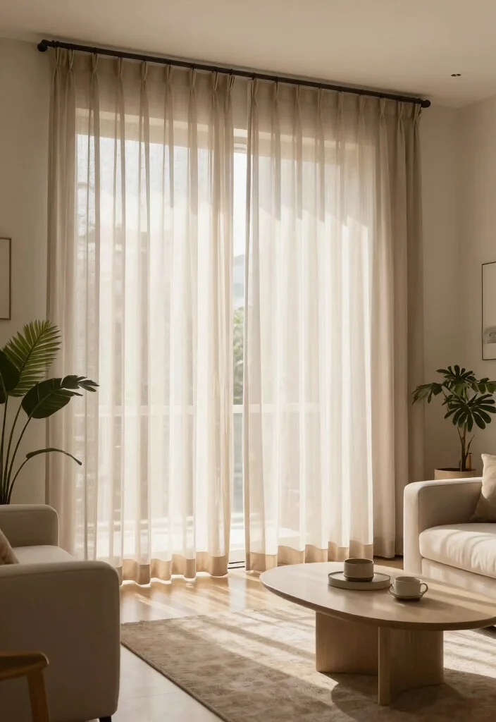 14 Brown Living Room Curtains That Add Warmth Without Going Dark - 3. Warm Taupe Sheer Curtains 1