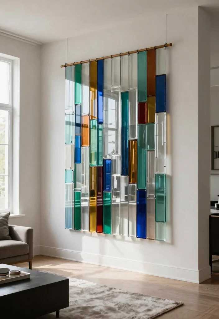 14 Glass Wall Art Ideas That Catch Light and Add Dimension - 13. Glass Tapestries 1