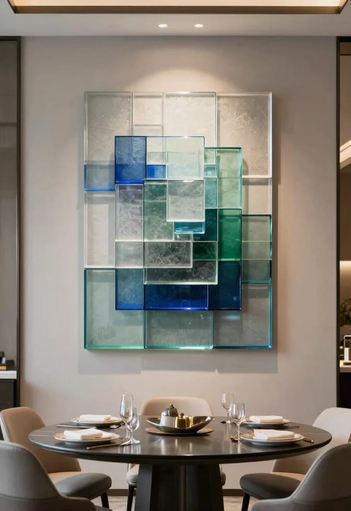 14 Glass Wall Art Ideas That Catch Light and Add Dimension - 6. Layered Glass Art Pieces 1