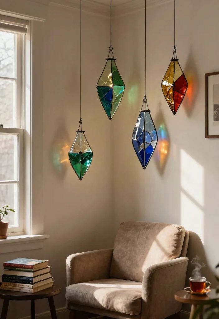 14 Glass Wall Art Ideas That Catch Light and Add Dimension - 8. Glass Wall Hangings 1