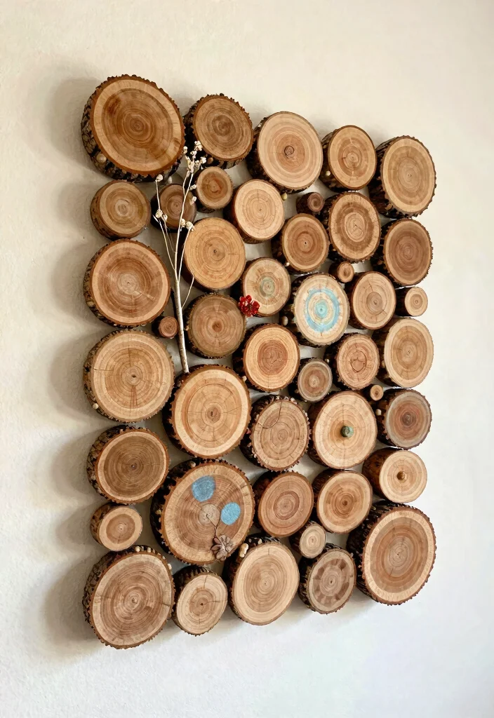 14 Handmade Wall Art Projects That Look Professional on Your First Try - 12. Nature-Inspired Wood Slice Art 1