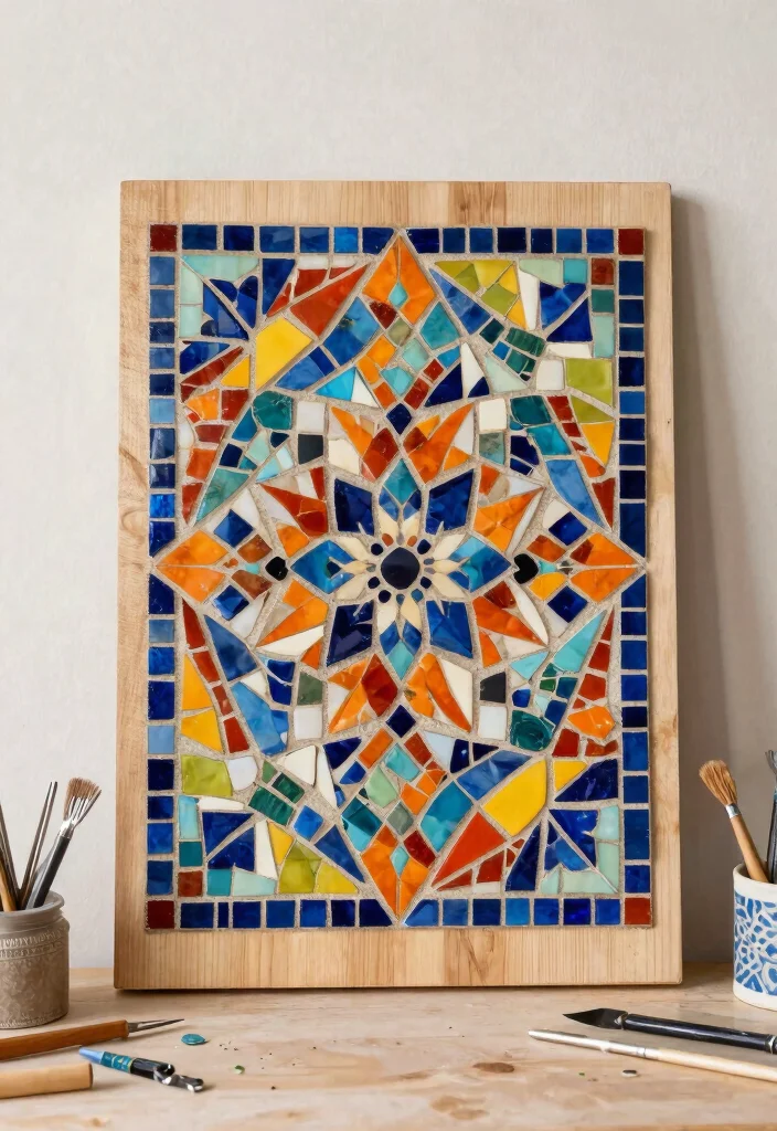 14 Handmade Wall Art Projects That Look Professional on Your First Try - 14. Mosaic Tile Art 1
