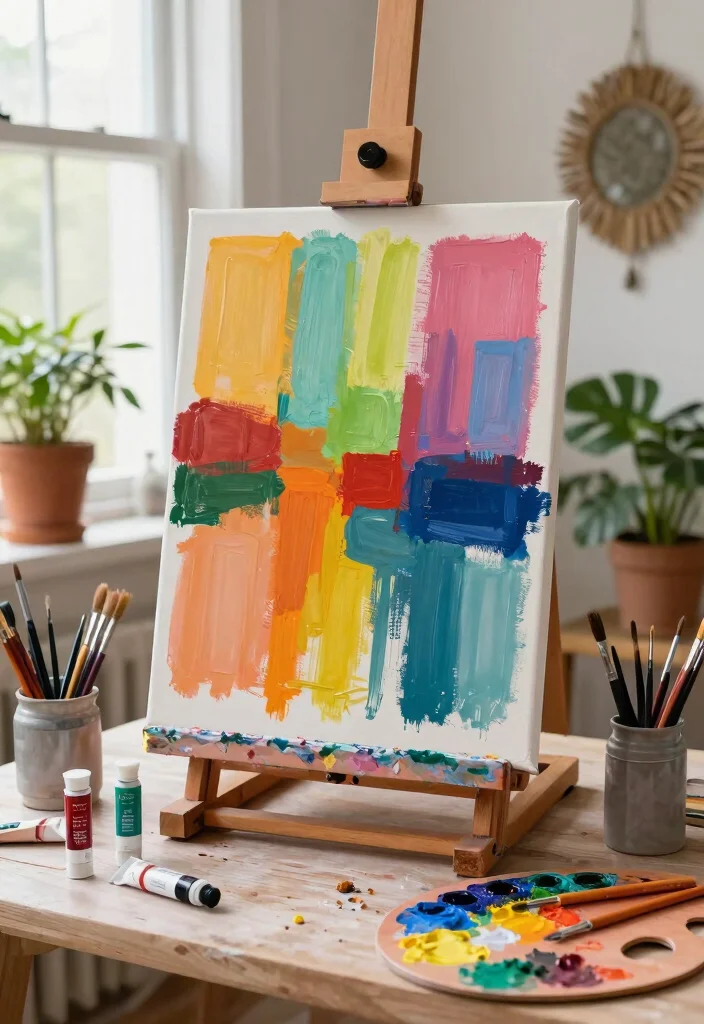 14 Handmade Wall Art Projects That Look Professional on Your First Try - 2. Colorful Painted Canvas Art 1