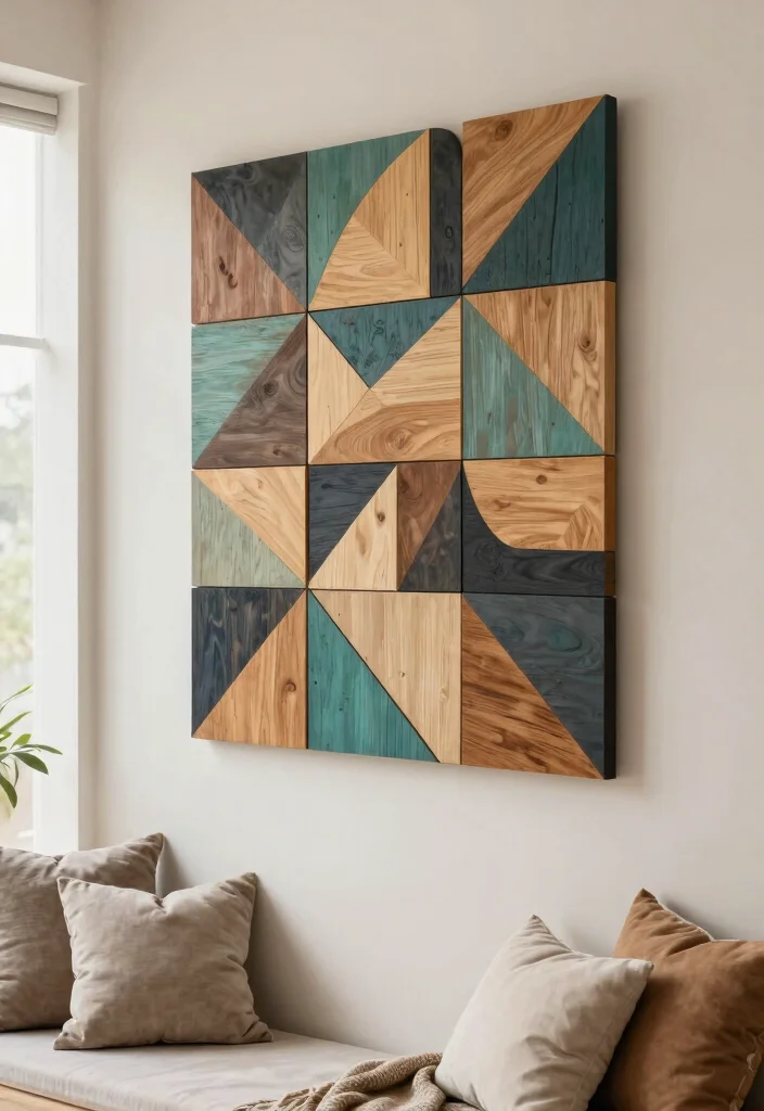 14 Handmade Wall Art Projects That Look Professional on Your First Try - 8. Geometric Wall Art with Wood 1
