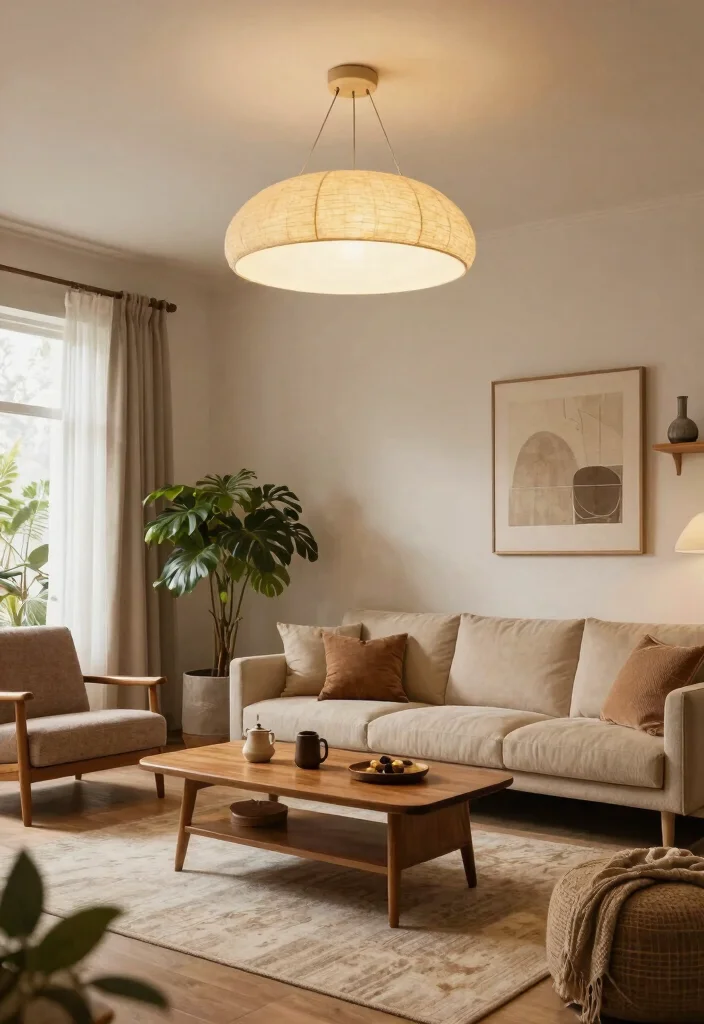 14 Living Room Ceiling Lamp Ideas That Brighten Dark Rooms - 12. Eco-friendly Lighting Solutions 1