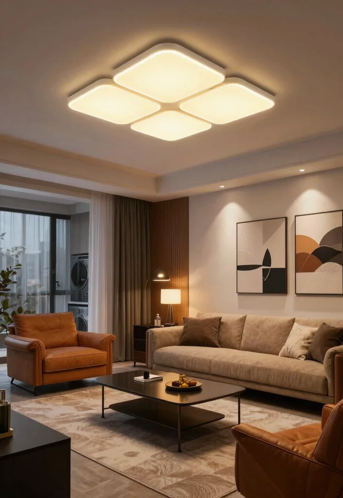 14 Living Room Ceiling Lamp Ideas That Brighten Dark Rooms - 14. Smart Lighting Options 1