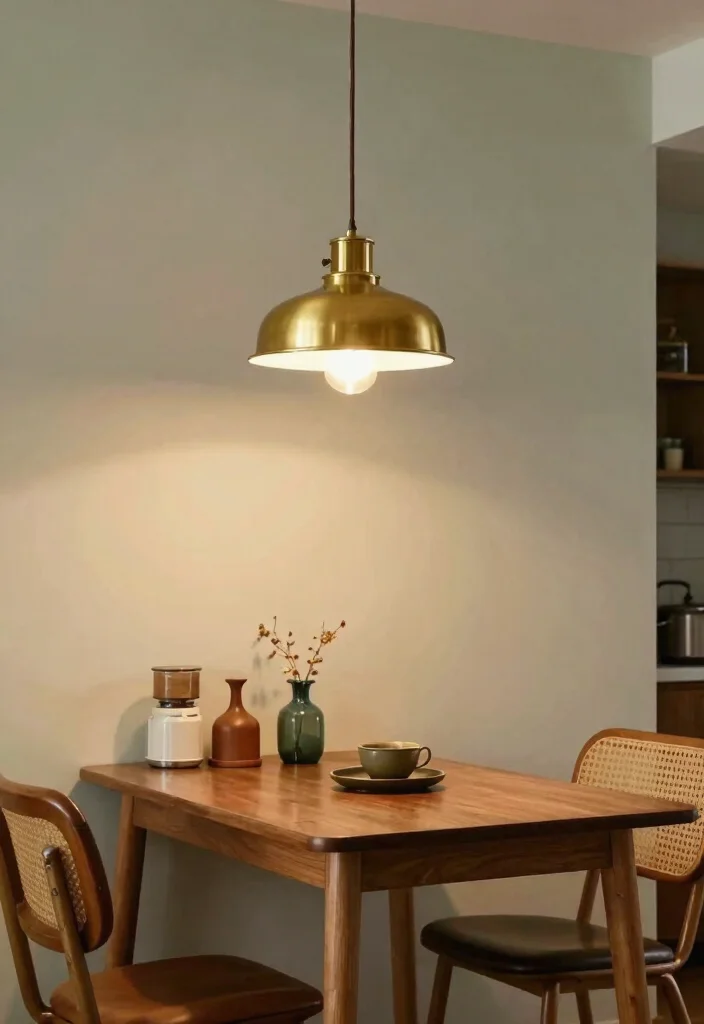 14 Metal Pendant Light Ideas That Don't Overpower Small Rooms - 2. Vintage-inspired Brass Pendant 1