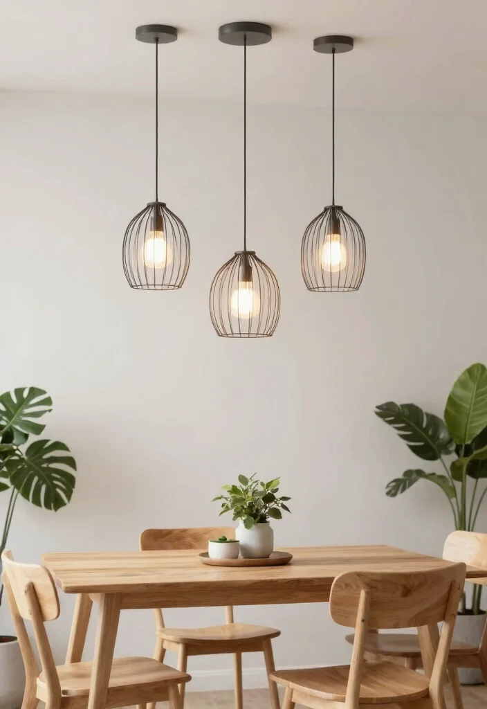 14 Metal Pendant Light Ideas That Don't Overpower Small Rooms - 3. Minimalist Wireframe Design 1