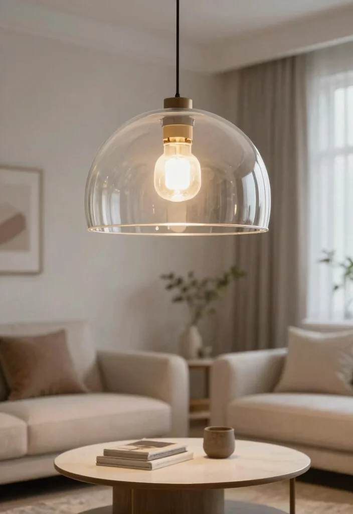 14 Metal Pendant Light Ideas That Don't Overpower Small Rooms - 4. Elegant Glass Dome Pendant 1