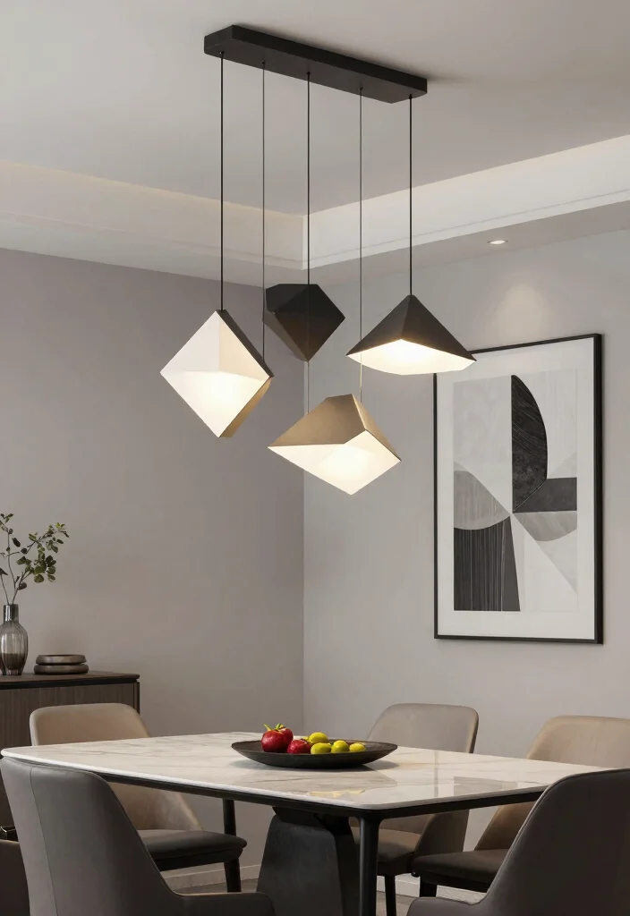 14 Metal Pendant Light Ideas That Don't Overpower Small Rooms - 8. Geometric Shapes 1