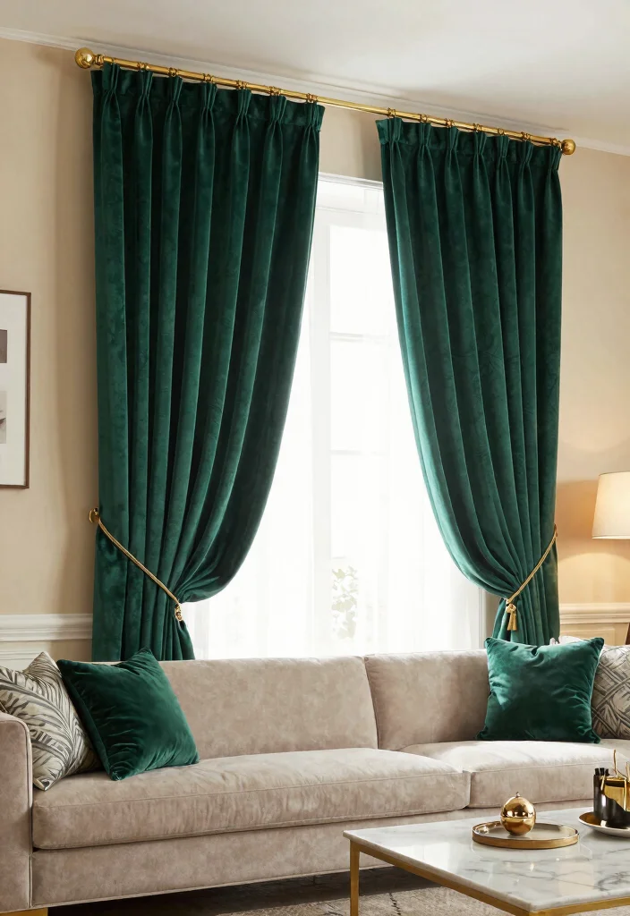 14 Short Curtains for Living Rooms That Don't Look Unfinished - 4. Velvet Elegance 1