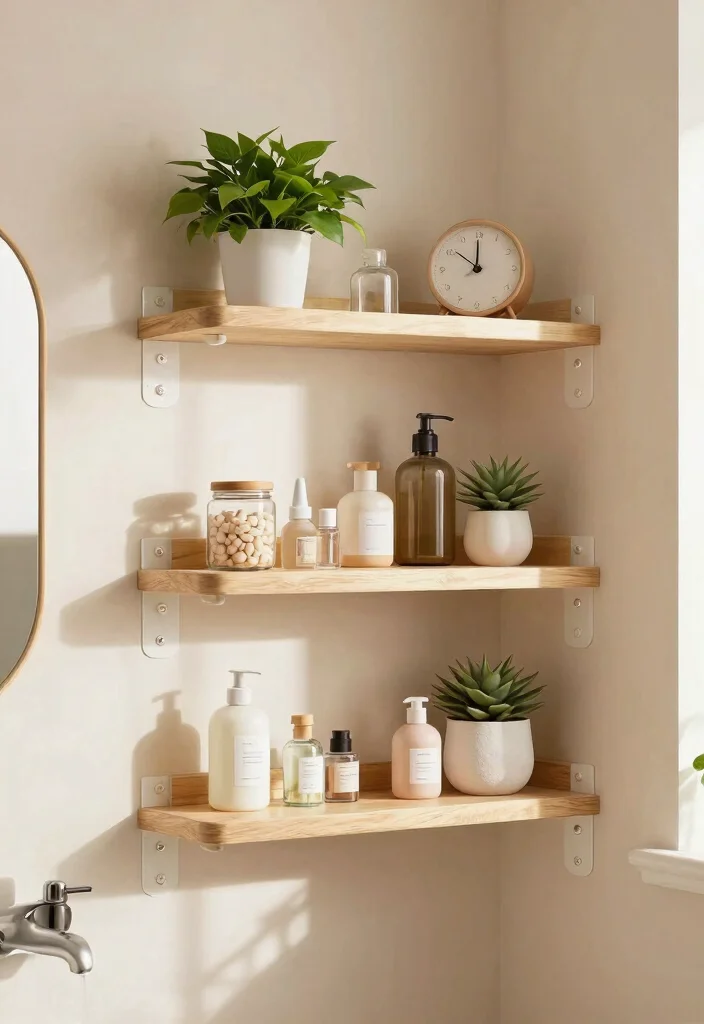 14 Small Bathroom Shelf Ideas That Don't Need Drilling or Studs - 11. Corner Shelves with Adhesive Strips 1