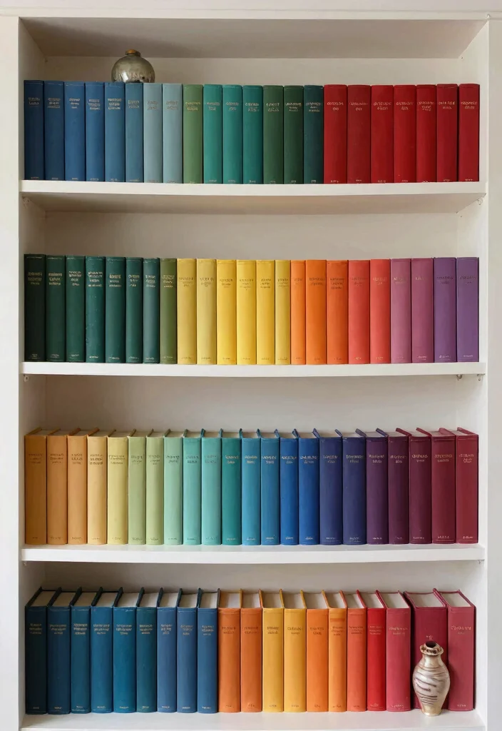 14 Vintage Book Shelf Ideas That Display Collections Without Clutter - 2. Color-Coordinated Collections 1