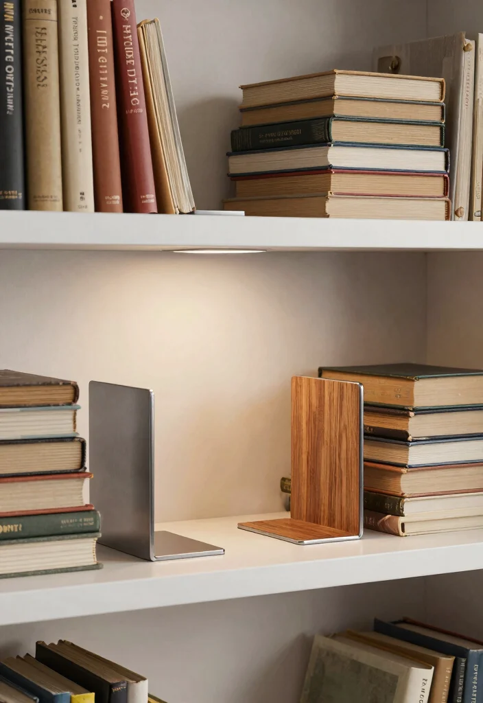 14 Vintage Book Shelf Ideas That Display Collections Without Clutter - 5. Minimalist Bookends 1