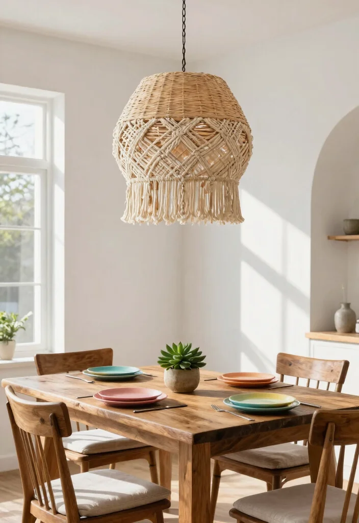 14 Woven Lamp Shade Ideas That Soften Harsh Overhead Light - 2. Intricate Macramé Designs 1