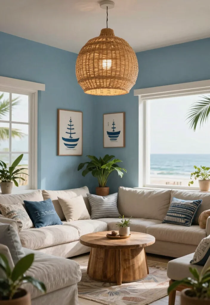 14 Woven Lamp Shade Ideas That Soften Harsh Overhead Light - 3. Rattan Shades for a Coastal Feel 1