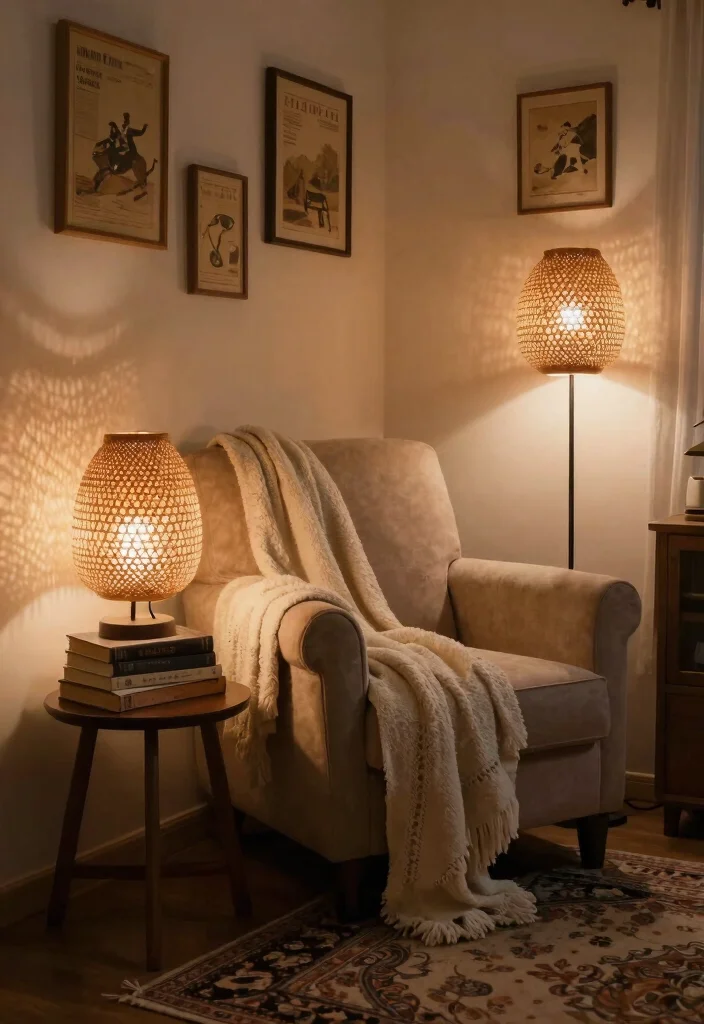 14 Woven Lamp Shade Ideas That Soften Harsh Overhead Light - 5. Vintage-Inspired Shades for Nostalgic Charm 1