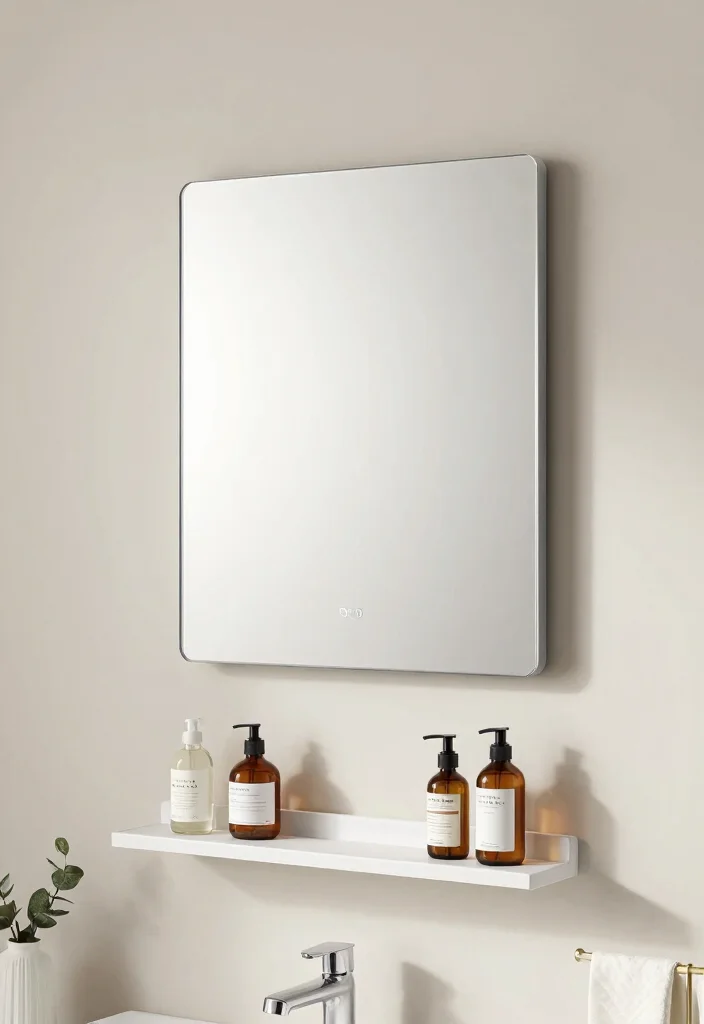 15 Bathroom Mirror With Shelves Ideas That Add Storage Fast - 12. Floating Shelf Mirrors 1