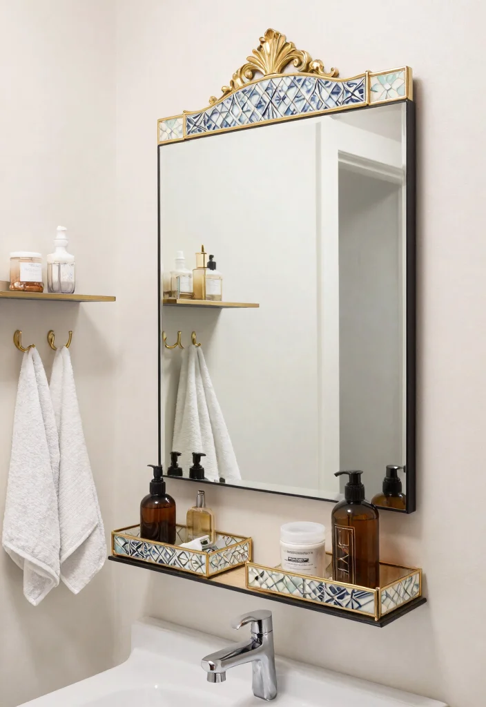 15 Bathroom Mirror With Shelves Ideas That Add Storage Fast - 14. Stylish Bathroom Accessories with Mirrors 1