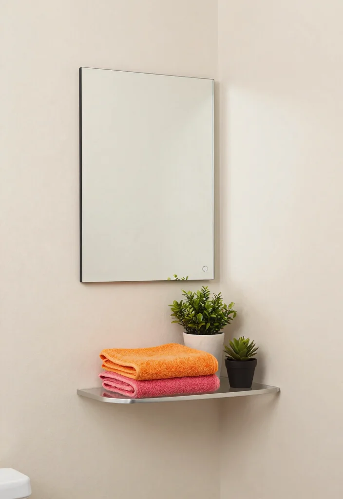 15 Bathroom Mirror With Shelves Ideas That Add Storage Fast - 6. Wall-Mounted Corner Mirrors 1