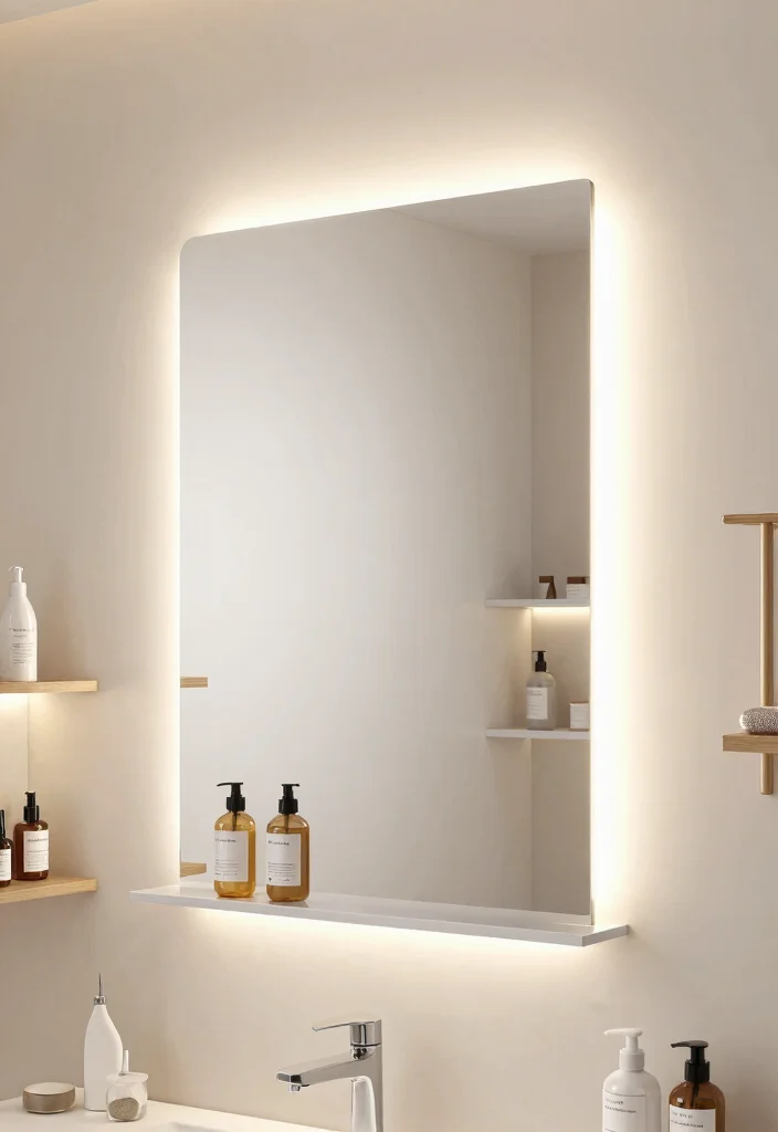 15 Bathroom Mirror With Shelves Ideas That Add Storage Fast - 7. Mirrors with Integrated LED Lighting 1