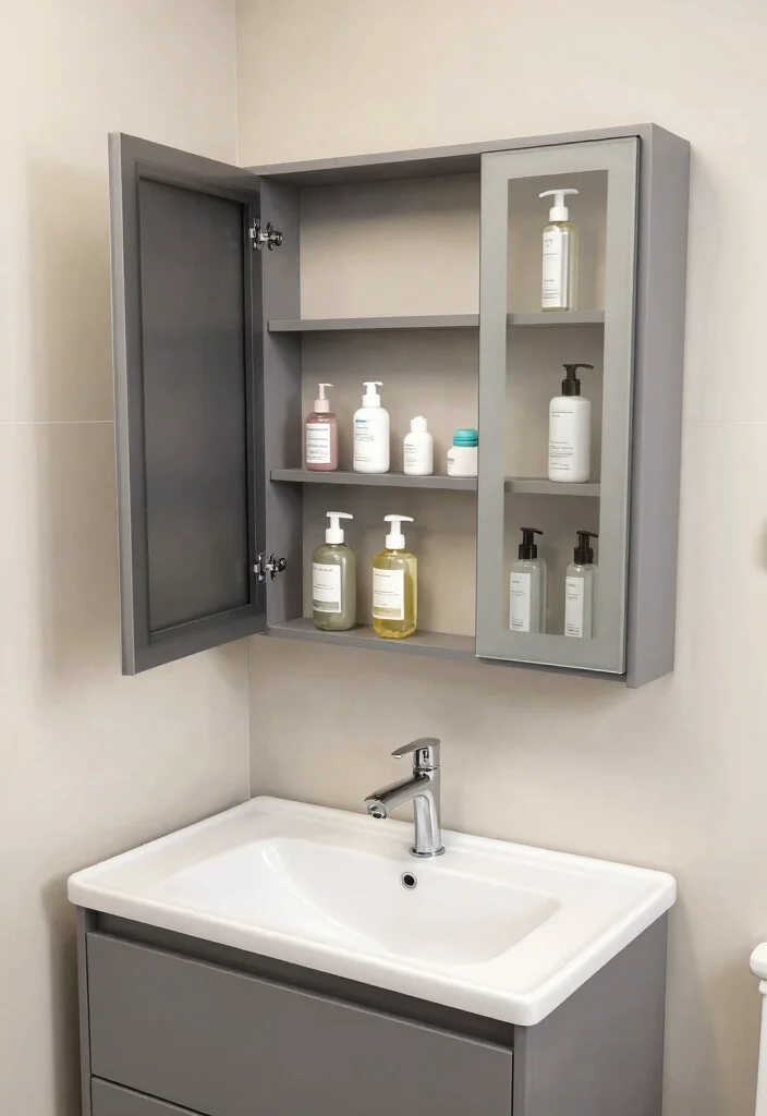 15 Bathroom Mirror With Shelves Ideas That Add Storage Fast - 8. Mirrored Cabinets with Shelves 1