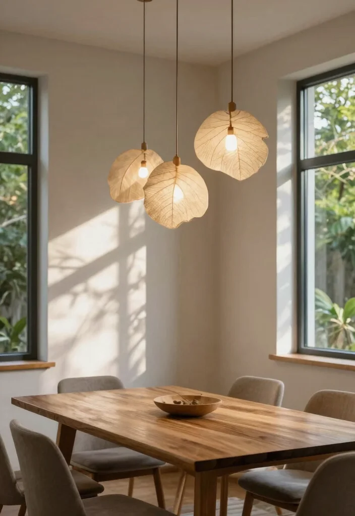 15 Dining Pendant Light Concepts That Center the Table Perfectly - 6. Nature-Inspired Organic Shapes 1