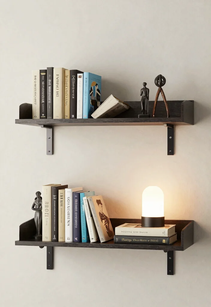 15 Floating Shelf Decor Bedroom Ideas That Stay Styled and Uncluttered - 2. Book Lover’s Paradise 1
