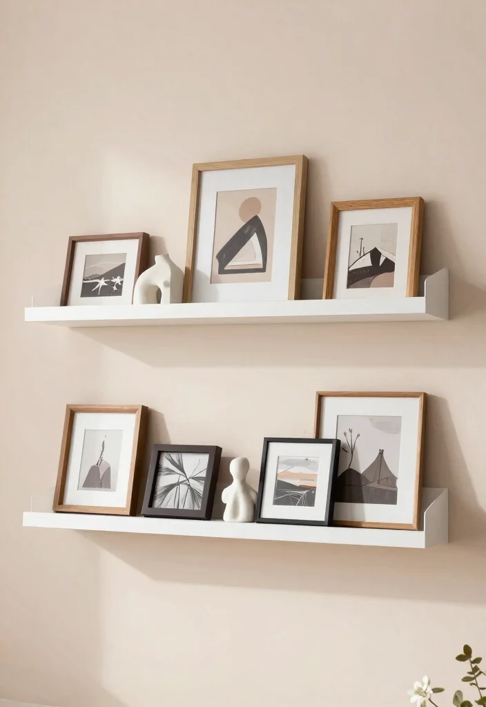 15 Floating Shelf Decor Bedroom Ideas That Stay Styled and Uncluttered - 3. Artful Display 1