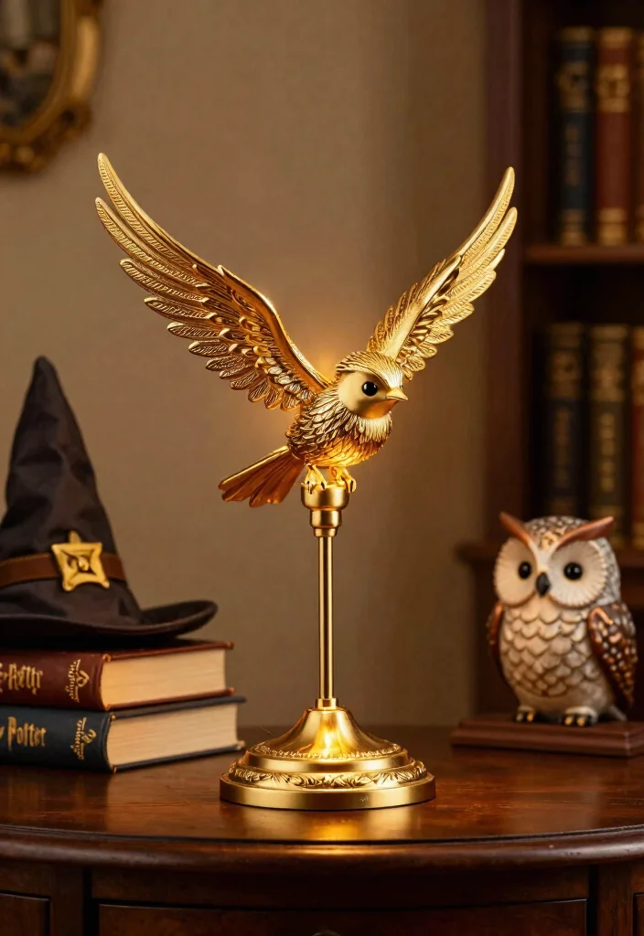 15 Harry Potter Lamp Ideas That Light Up Any Wizarding Room - 1. Golden Snitch Table Lamp 1