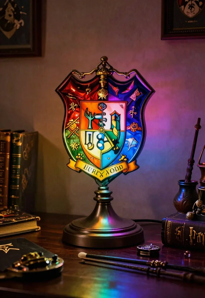 15 Harry Potter Lamp Ideas That Light Up Any Wizarding Room - 12. House Crest Mood Lamp 1