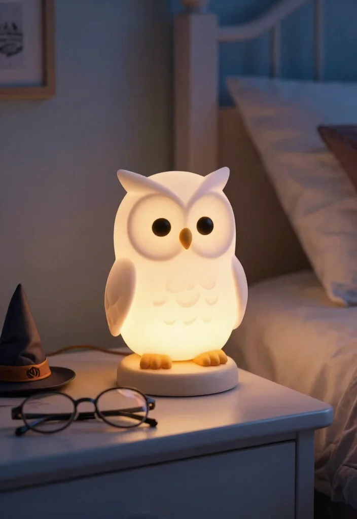 15 Harry Potter Lamp Ideas That Light Up Any Wizarding Room - 7. Hedwig's Owl Lamp 1