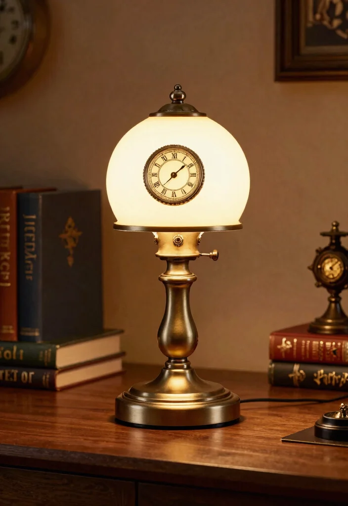 15 Harry Potter Lamp Ideas That Light Up Any Wizarding Room - 9. Time Turner Table Lamp 1