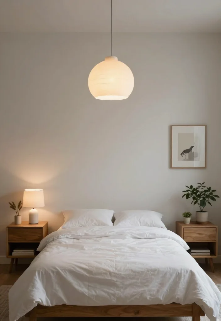 15 IKEA Pendant Light Ideas That Look High-End on a Budget - 4. Minimalist Aesthetic in the Bedroom 1